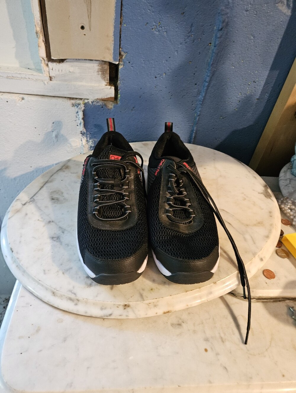 Orthofeet 617 Biofit Edgewater Mens Size 9.5 4E Black Walking Comfort Shoes